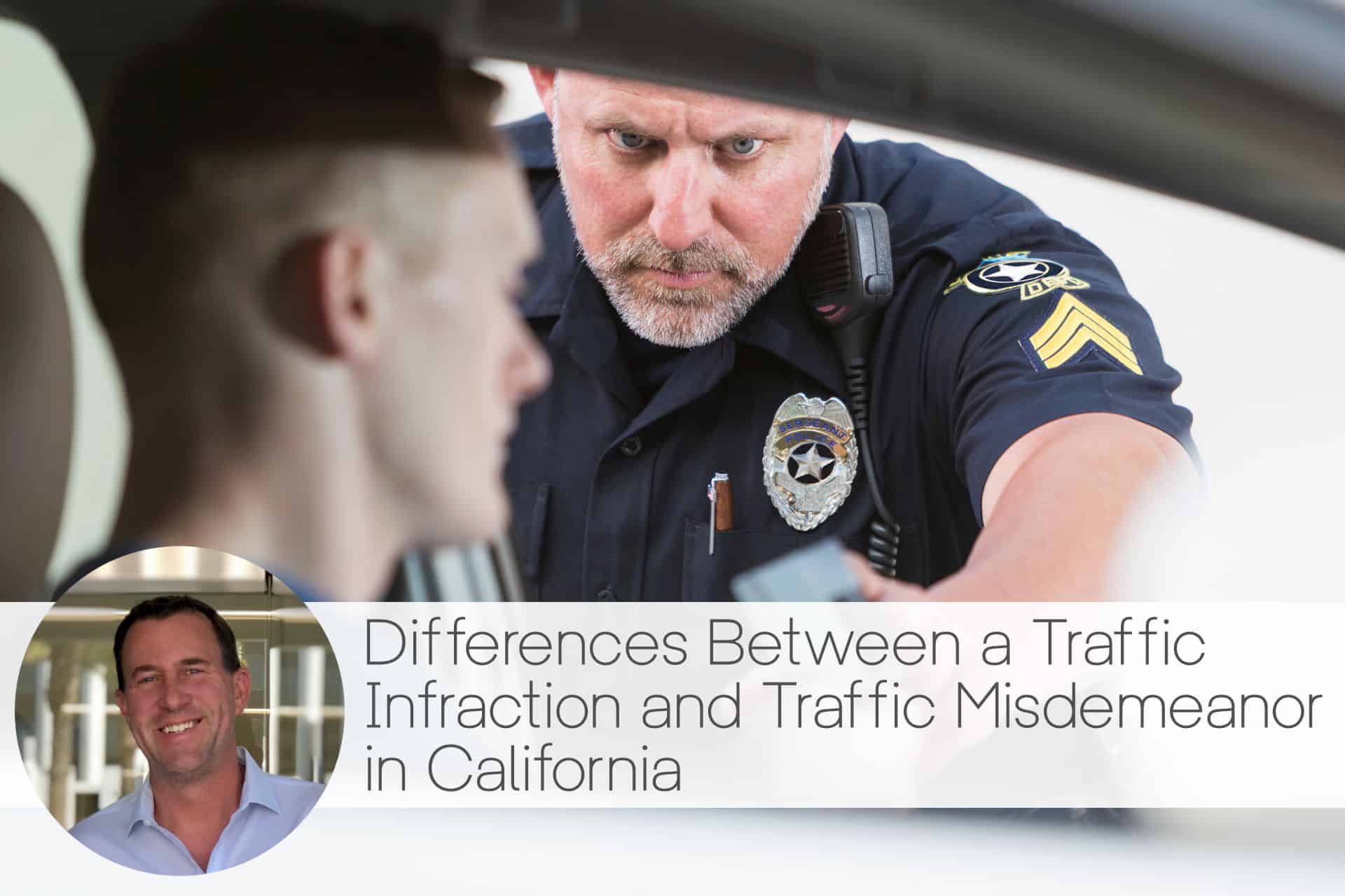 Differences between a traffic infraction and traffic misdemeanor
